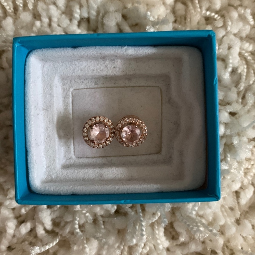 Sterling silver rose gold earrings.